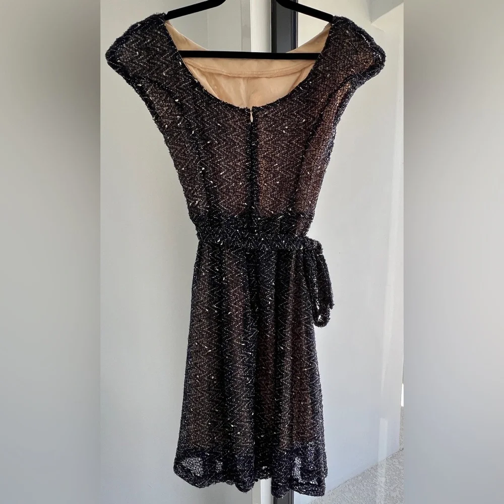 Eva Franco - Anthropologie - New Fit and Flare Dress - Black over Nude Lining - Picture 4 of 5